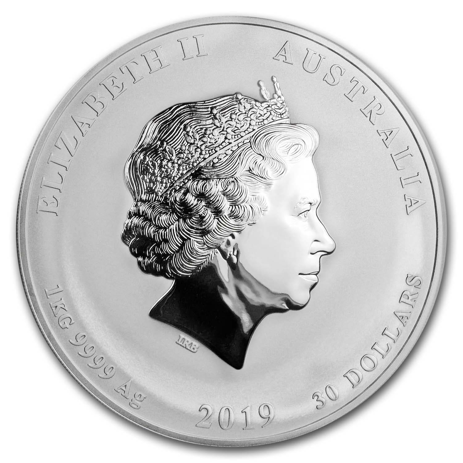 2019 Australia 1 kilo Silver Lunar Pig BU