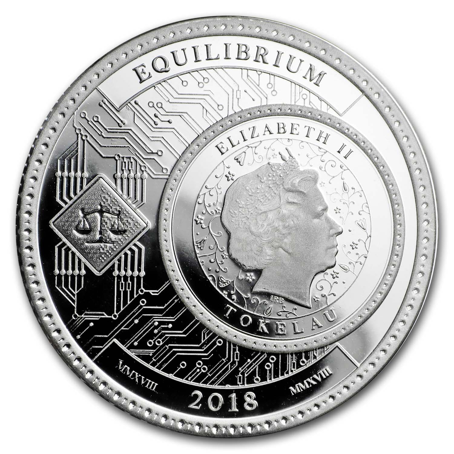 2018 Tokelau 1 oz Silver $5 Equilibrium (Prooflike)
