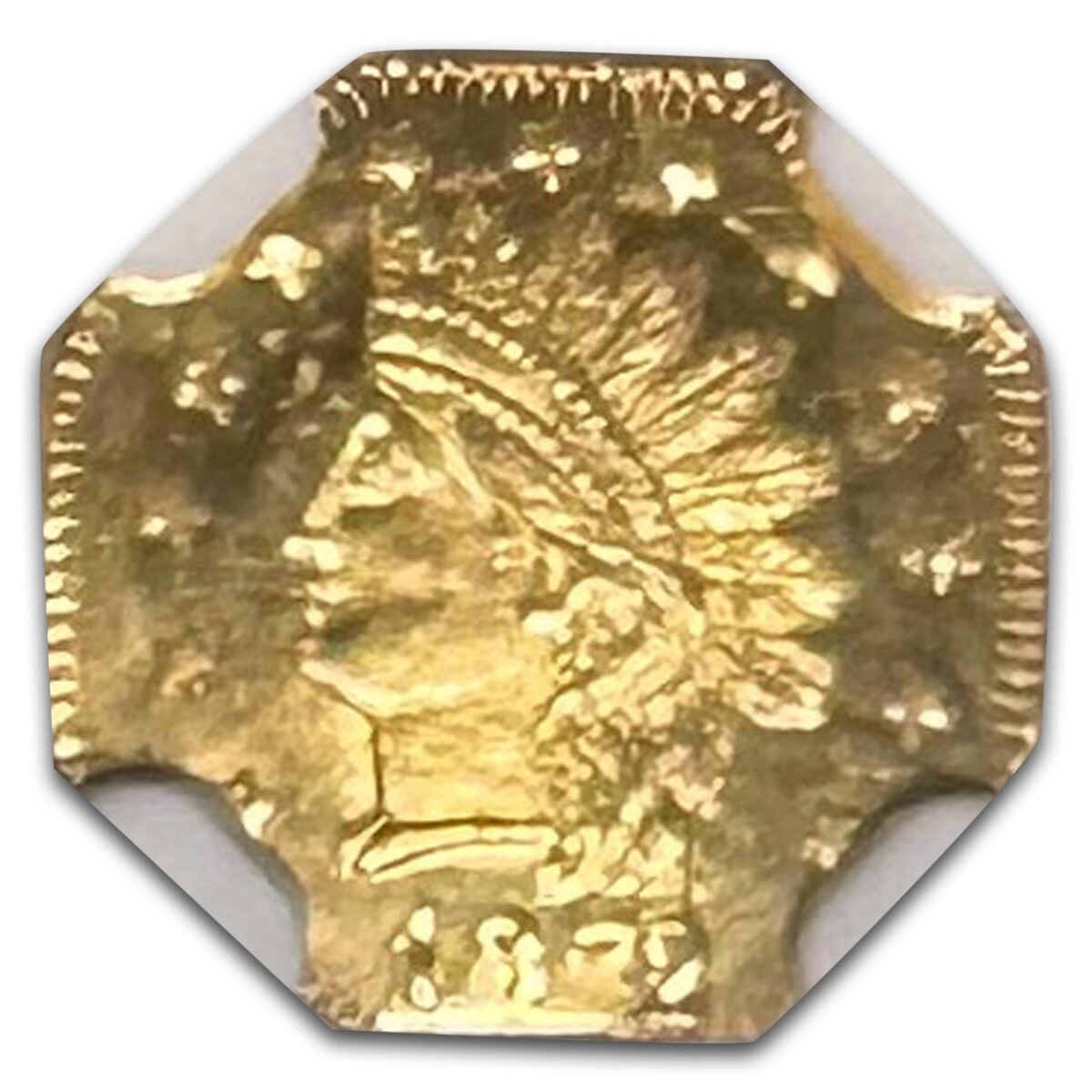 1872/1 Indian Octagonal 50 cent Gold MS-65 NGC (PL, BG-937)