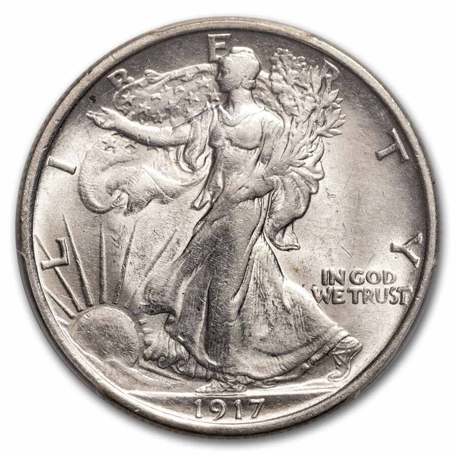 1917-S Reverse Walking Liberty Half Dollar AU-58 PCGS