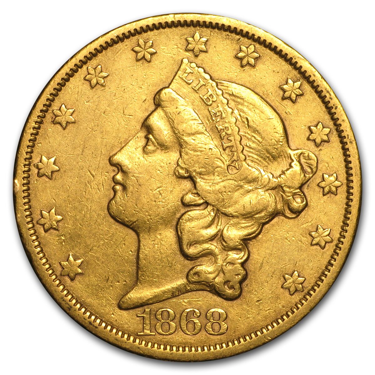 1868-S $20 Liberty Gold Double Eagle XF