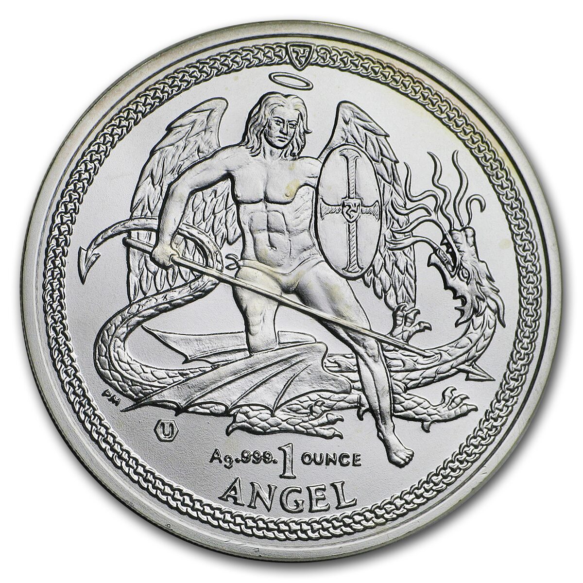 Isle of Man 1 oz Silver Angel BU (Random Dates, Abrasions)