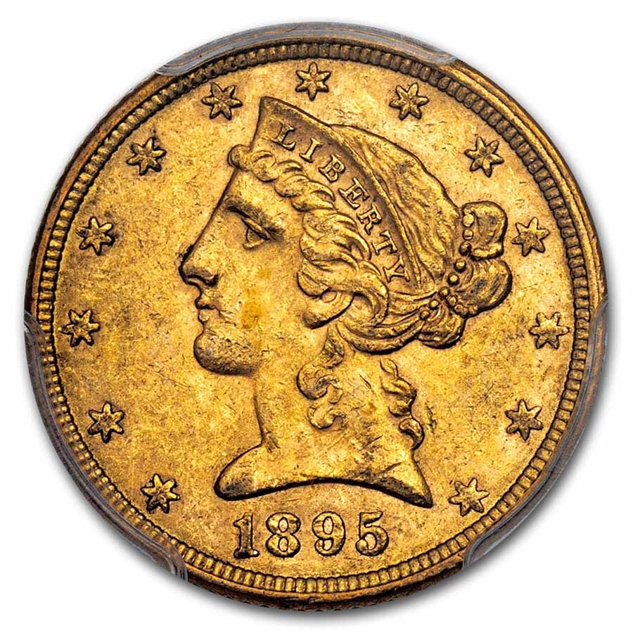 1895 $5 Liberty Gold Half Eagle MS-62 PCGS
