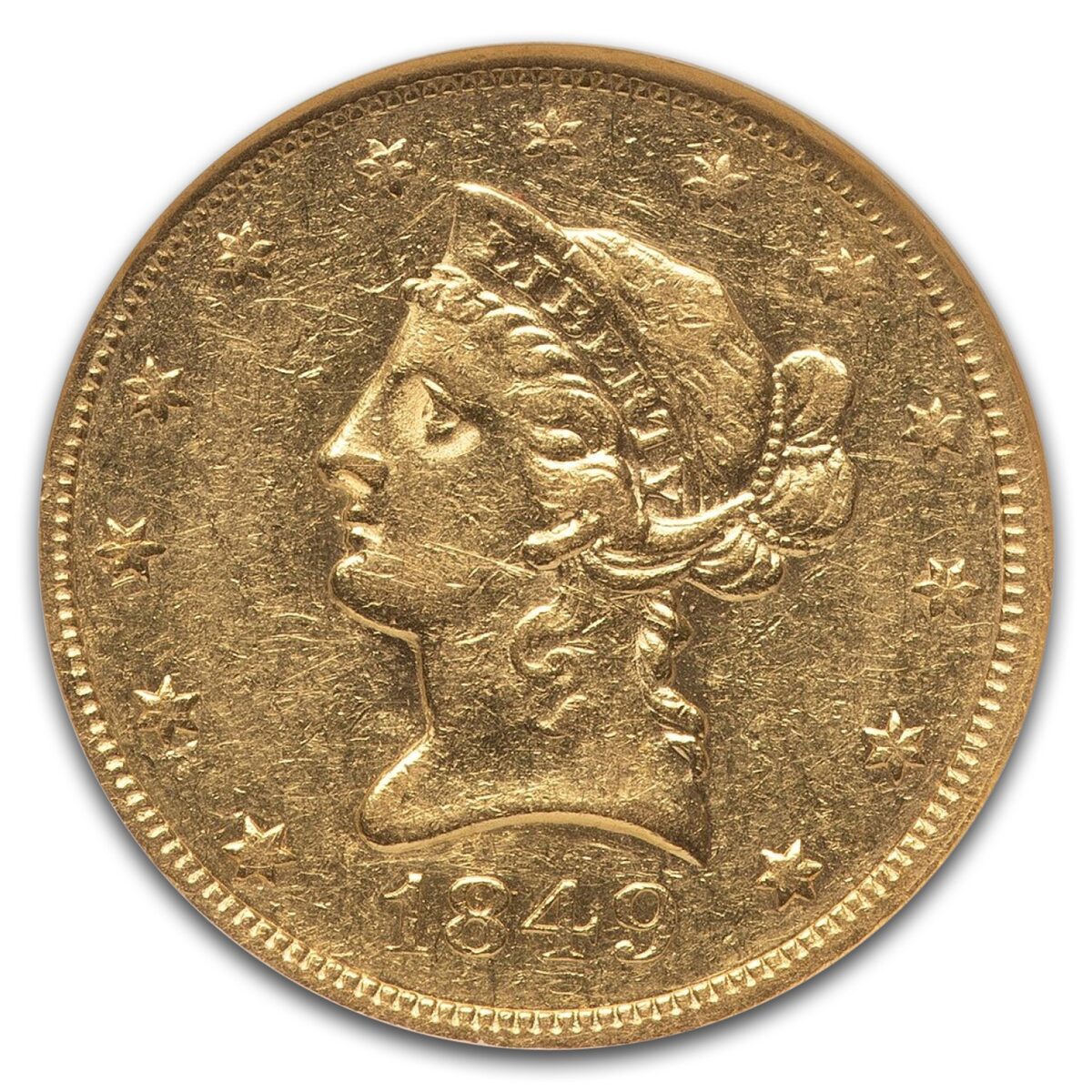 1849 $10 Liberty Gold Eagle XF-40 NGC