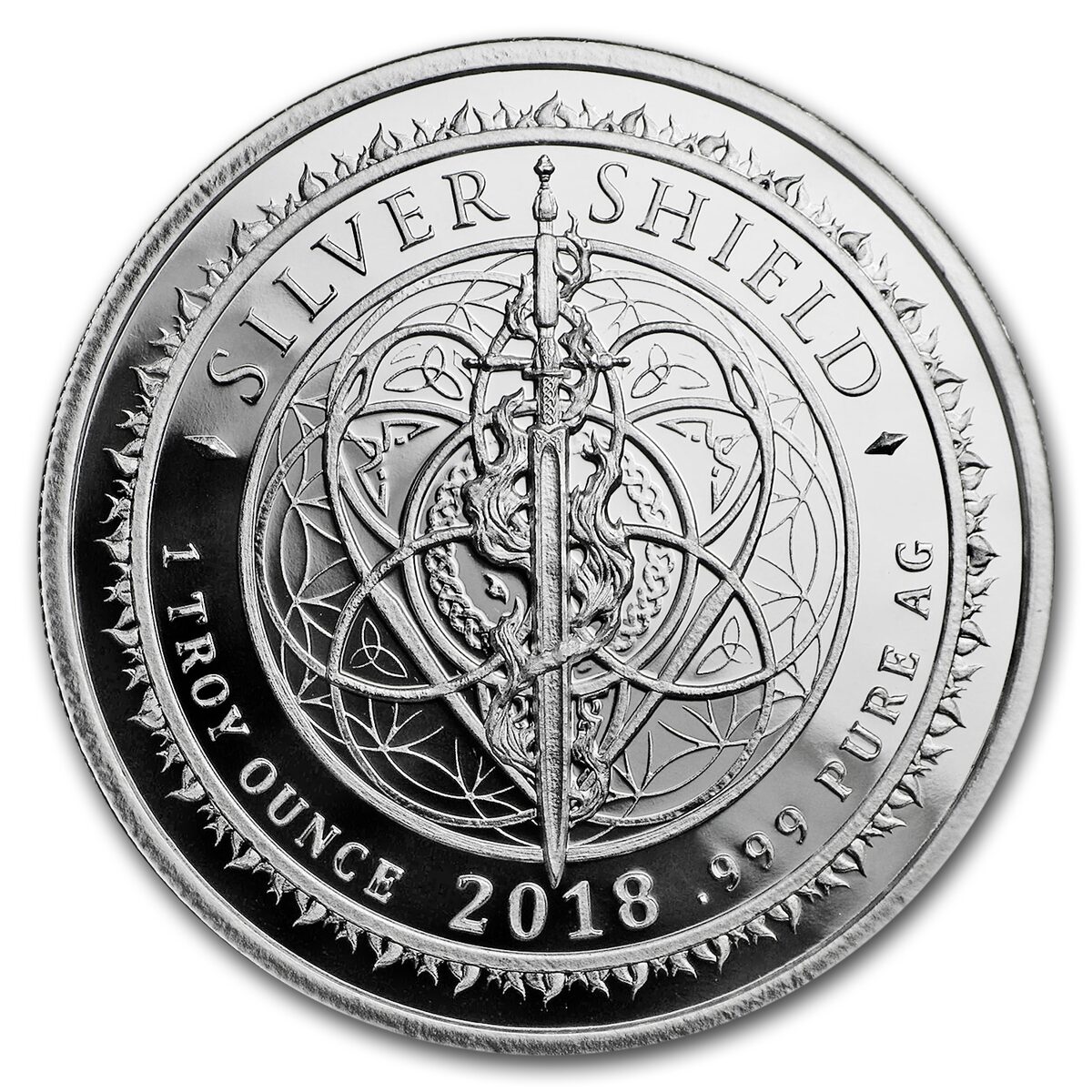 2018 1 oz Silver Shield Proof Round - MiniMintage Justice