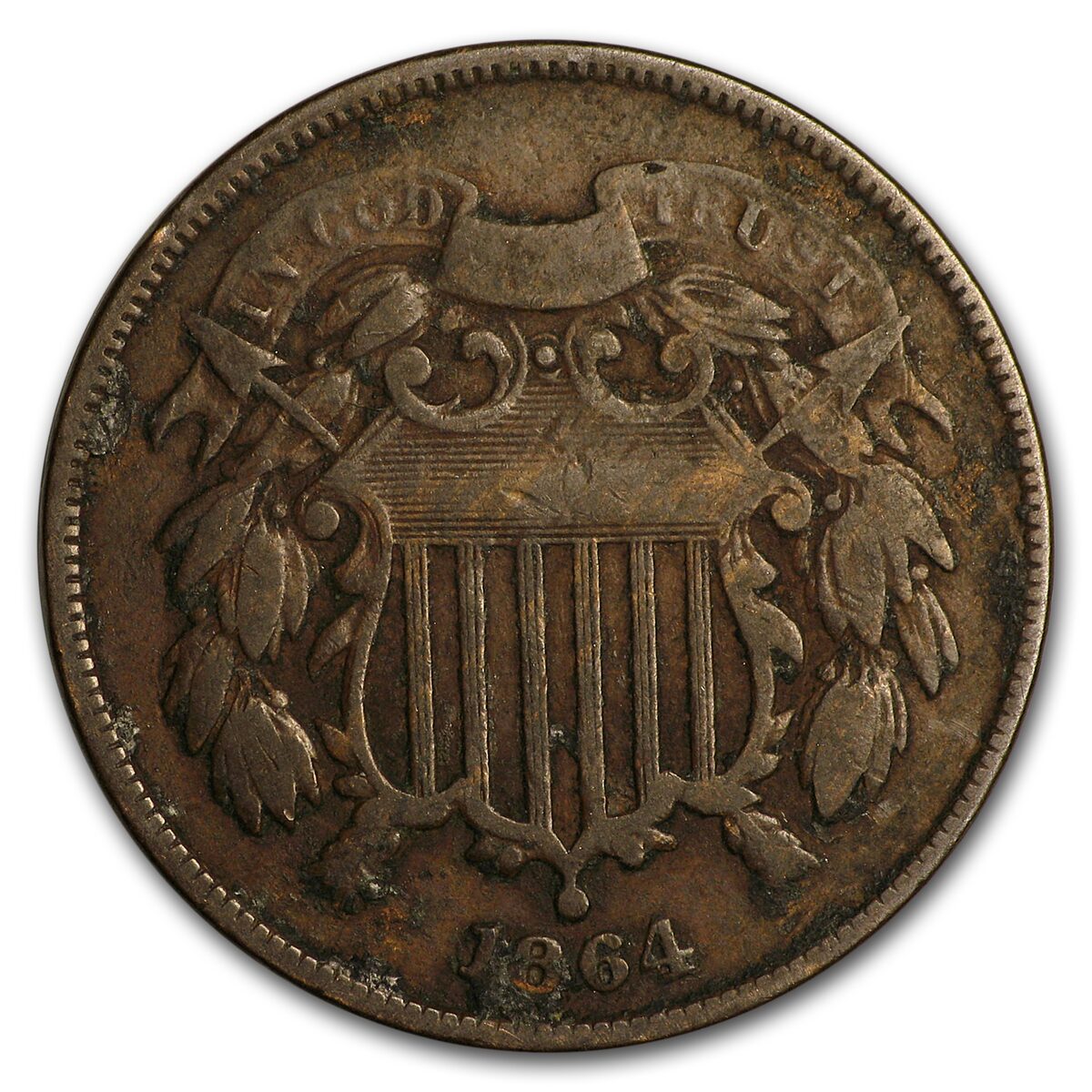 1864 Two Cent Piece VG