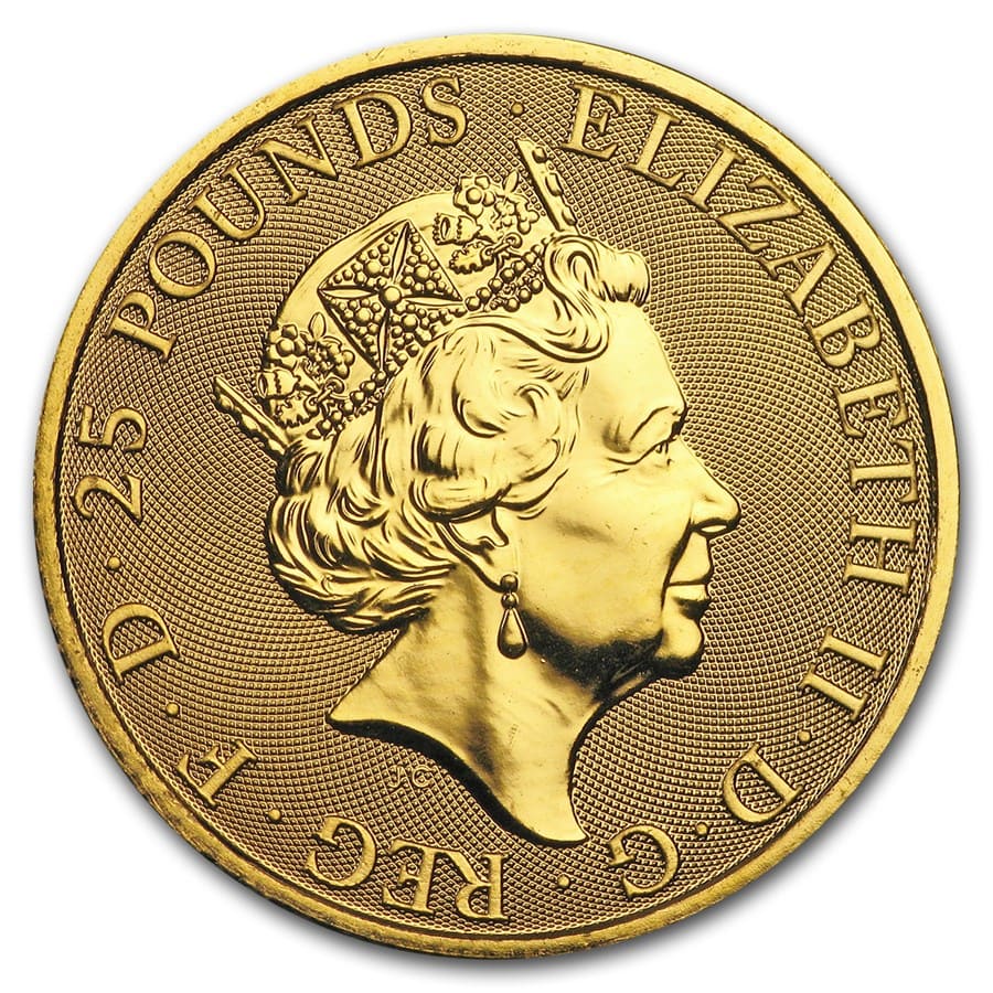 2019 Great Britain 1/4 oz Gold Queen's Beasts The Falcon
