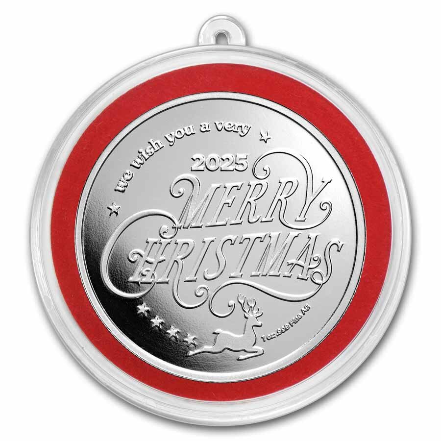 2025 1 oz Silver Colorized Round - Big Smiling Santa
