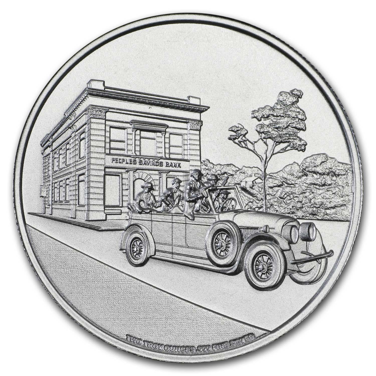 2 oz Silver High Relief Round - "Public Enemy #1" John Dillinger