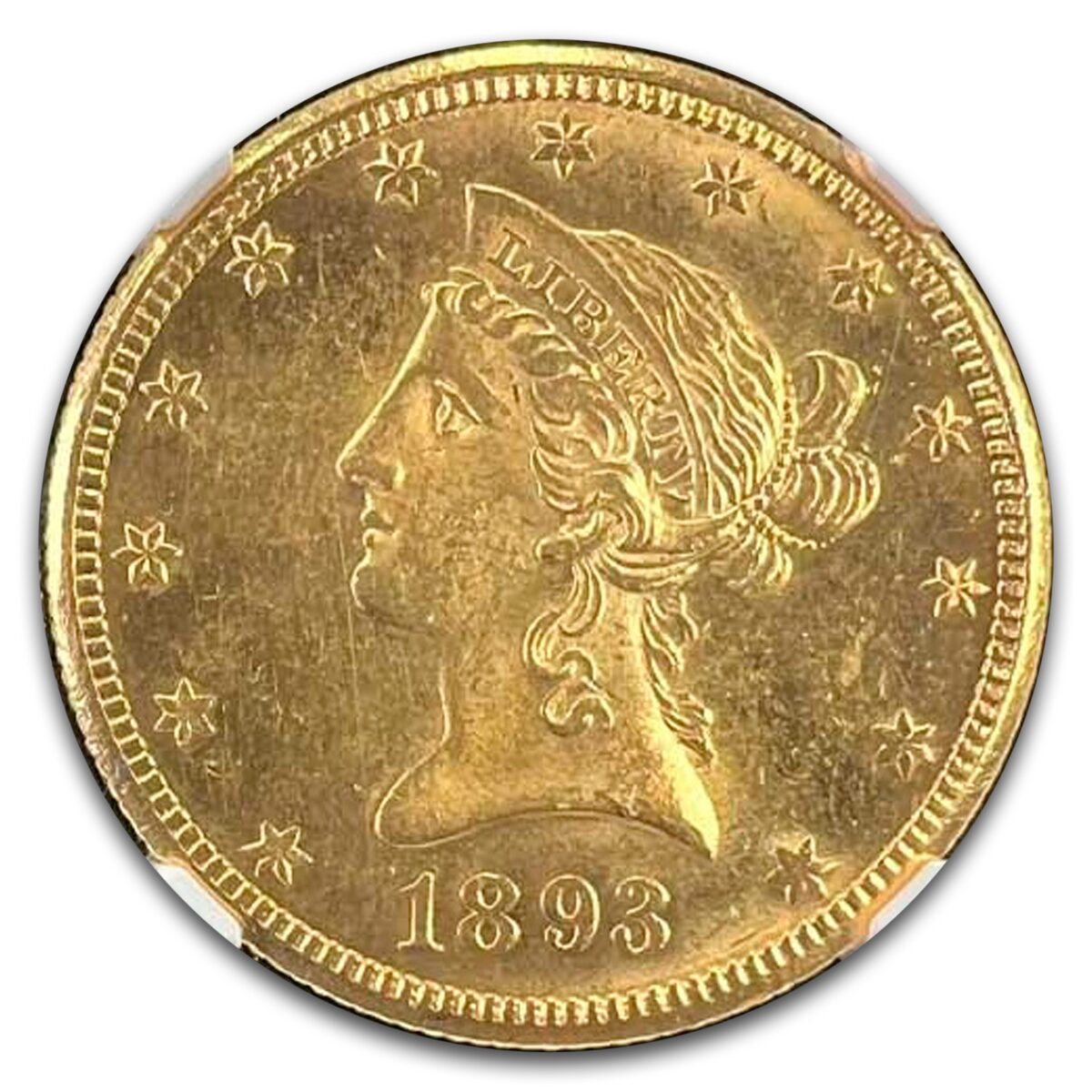 1893-O $10 Liberty Gold Eagle MS-62 NGC