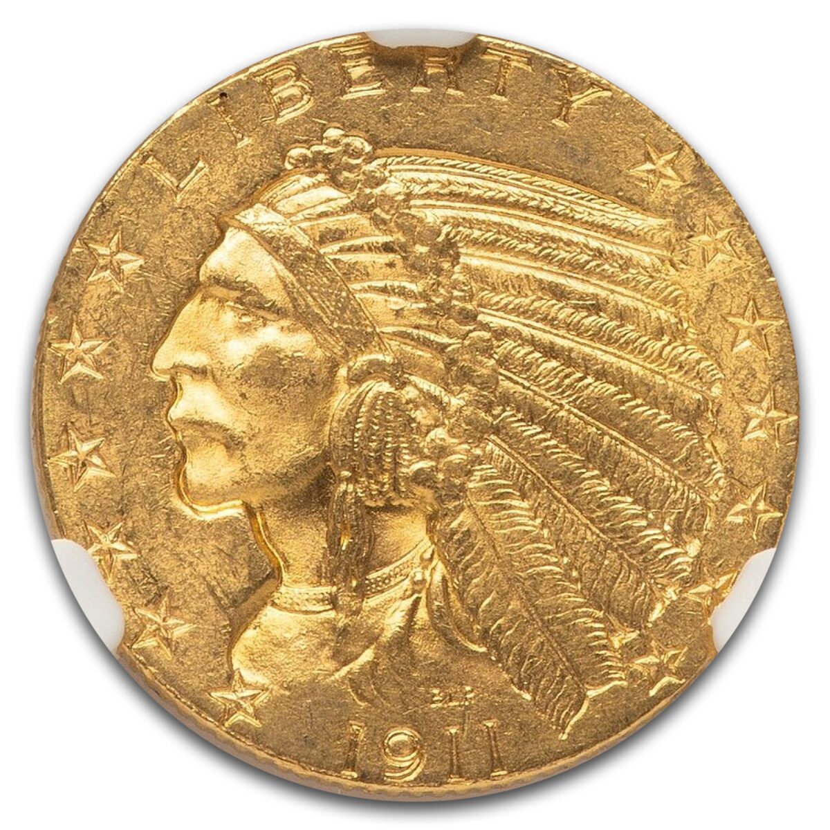 1911 $5 Indian Gold Half Eagle MS-64 NGC