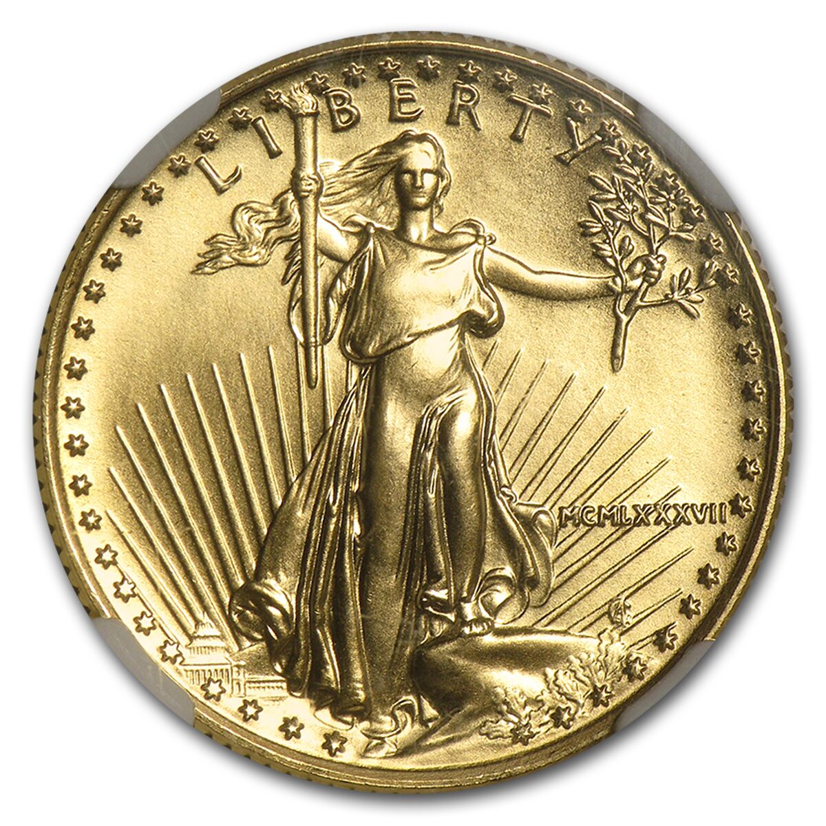 1987 1/4 oz American Gold Eagle MS-69 NGC
