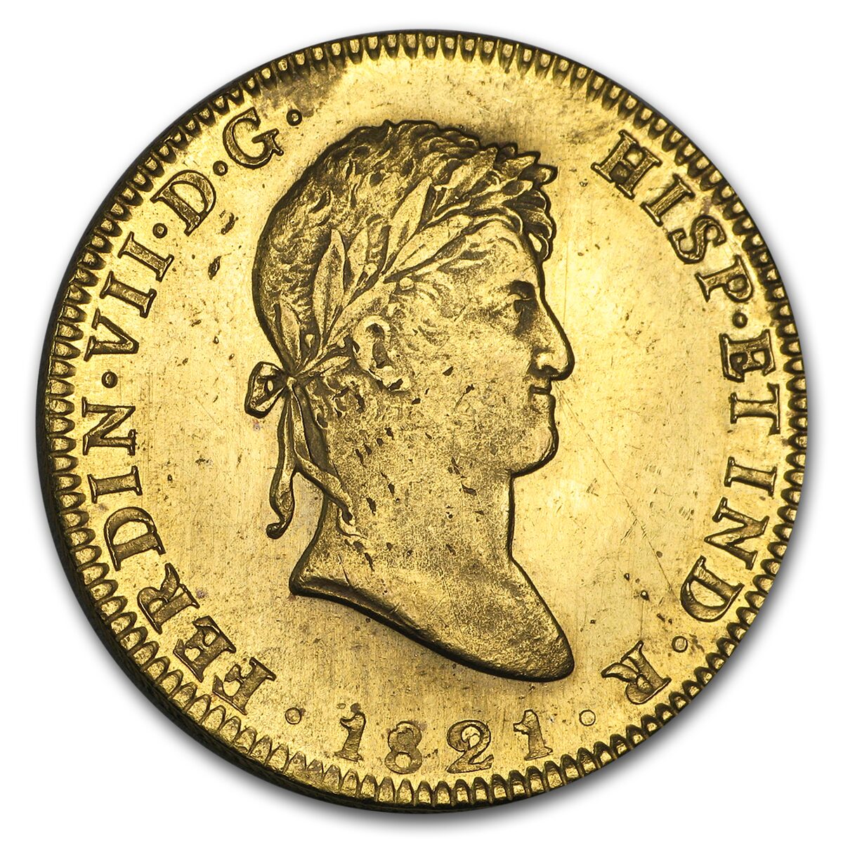 1814-1821 Mexico Gold 8 Escudos Ferdinand VII BU