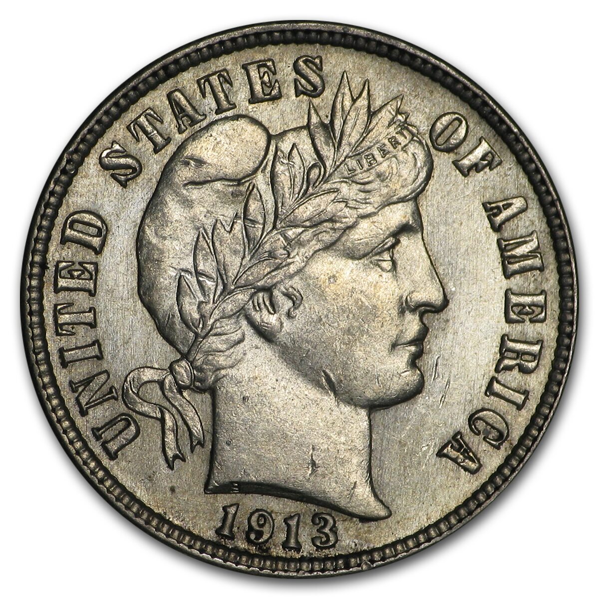 1913 Barber Dime AU