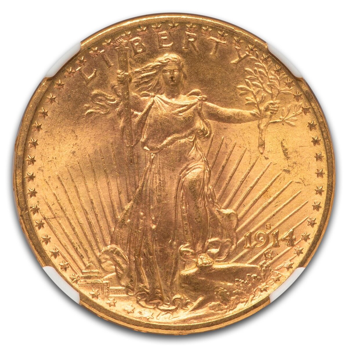 1914-S $20 St Gaudens Gold Double Eagle MS-65+ NGC