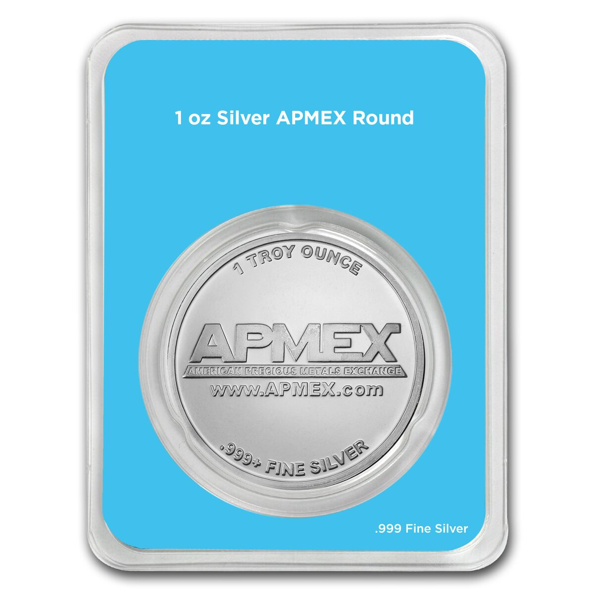 1 oz Silver Round - APMEX (w/Blue Christmas Present Card, In TEP)