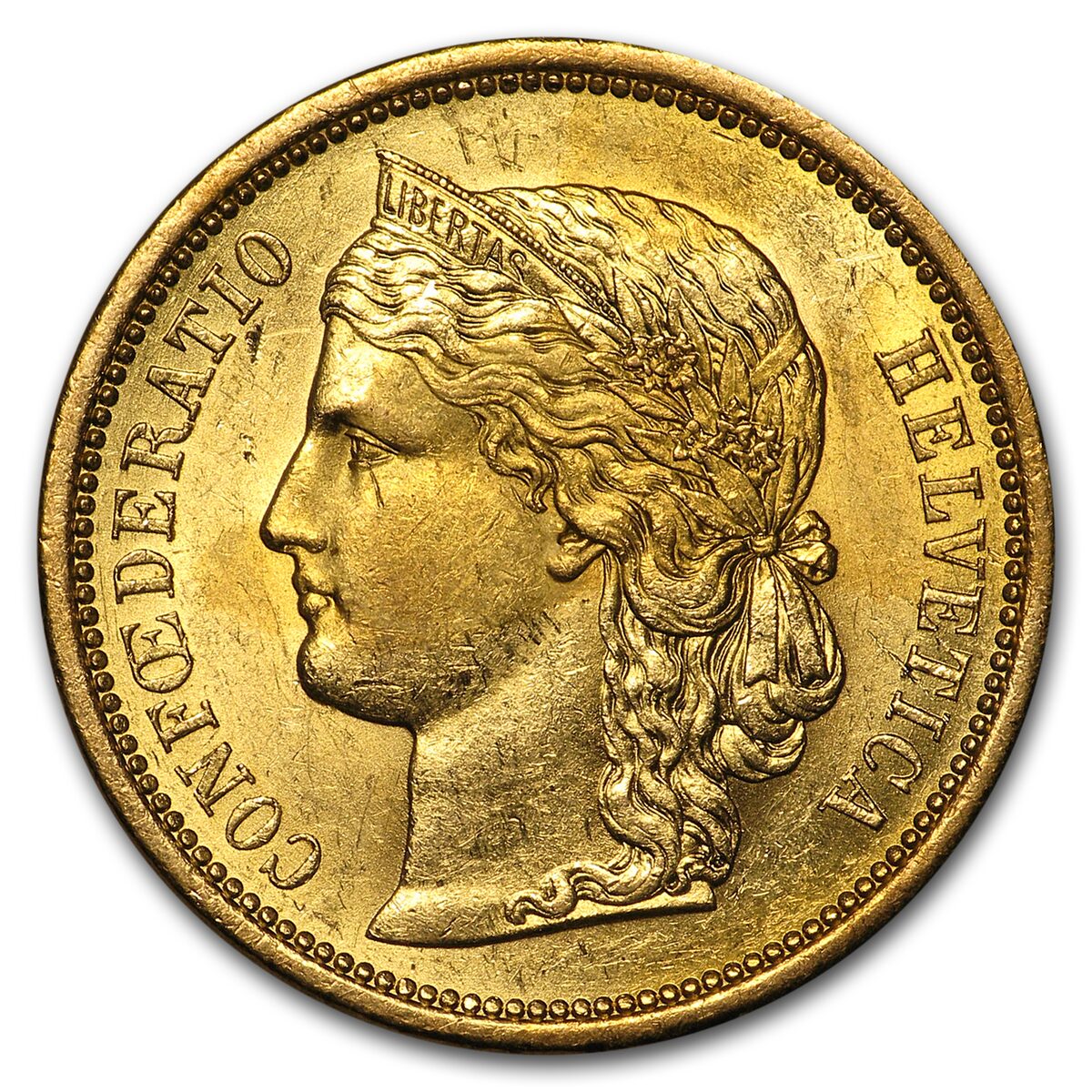 1883-1896 Switzerland Gold 20 Francs Helvetica BU