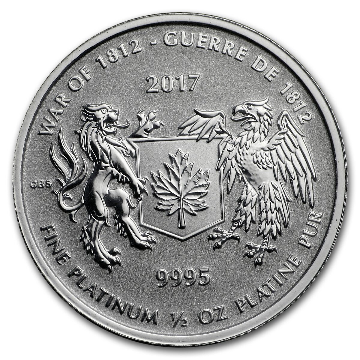 2017 Canada 1/2 oz Platinum War of 1812 BU