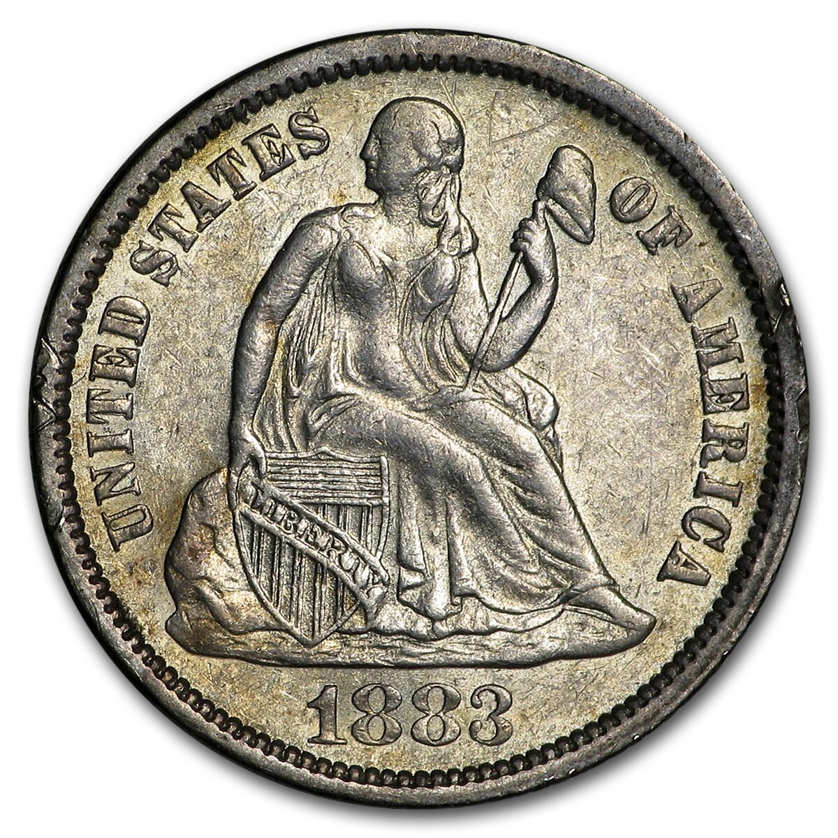 1883 Liberty Seated Dime AU