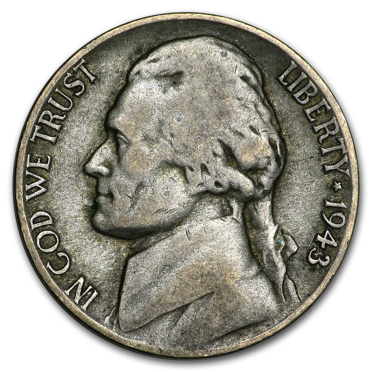 1943-P Silver Wartime Jefferson Nickel Avg Circ
