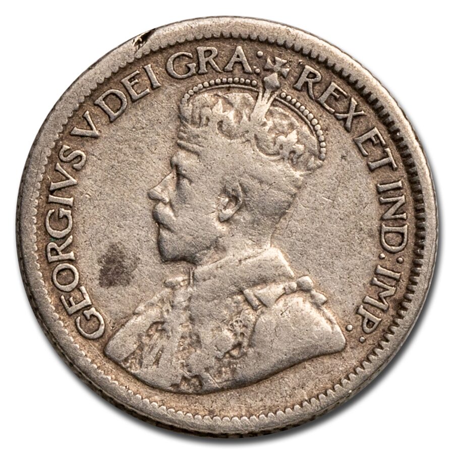 1920-1936 Canada Silver 10 Cents George V Avg Circ