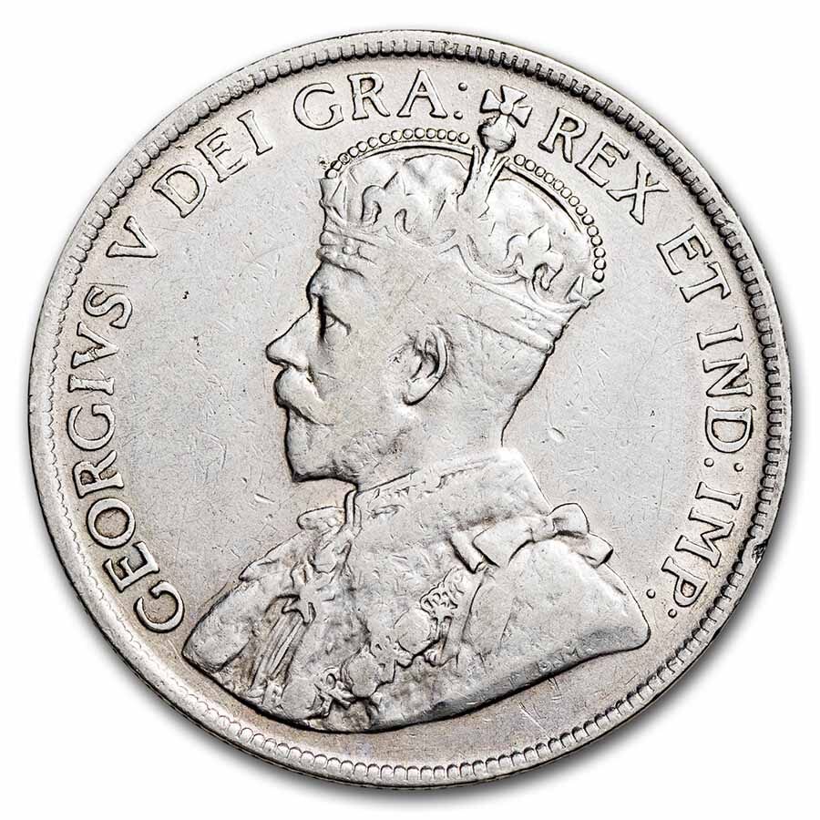 1919-C Newfoundland Silver 50 Cents George V VG