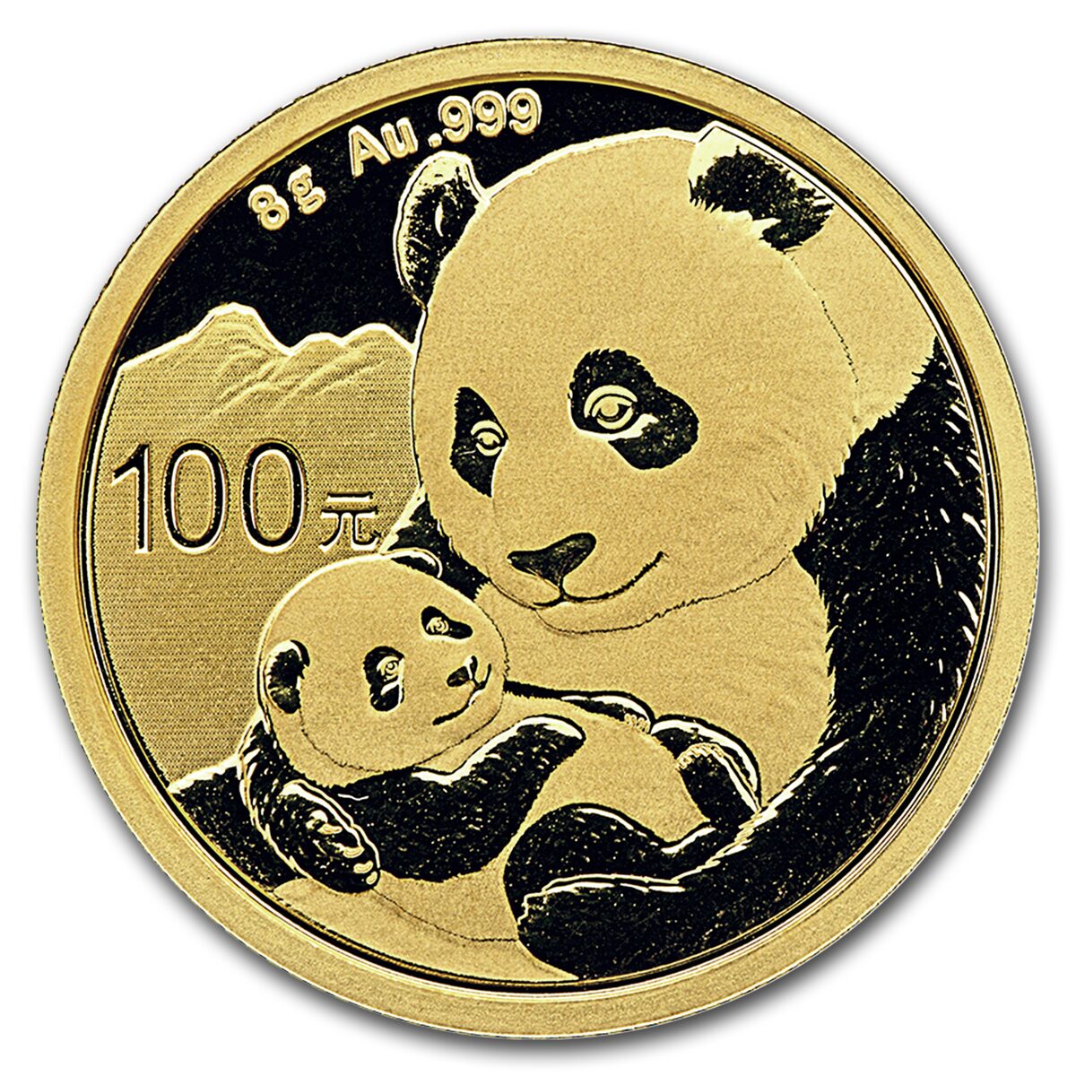 2019 China 8 Gram Gold Panda MS-70 PCGS (FS, Yin-Yang)