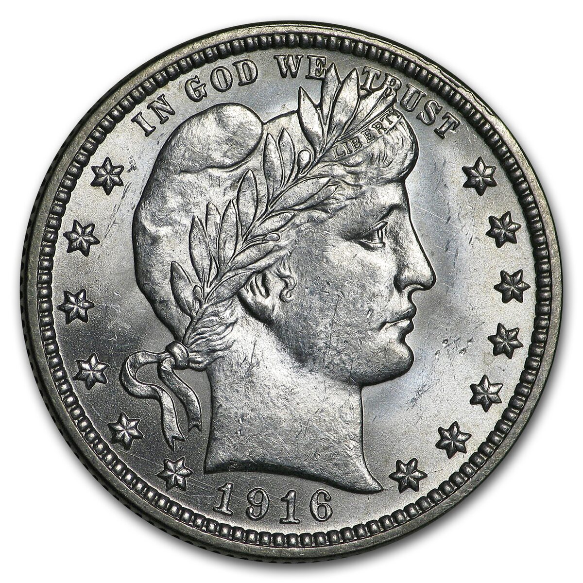 1916-D Barber Quarter BU