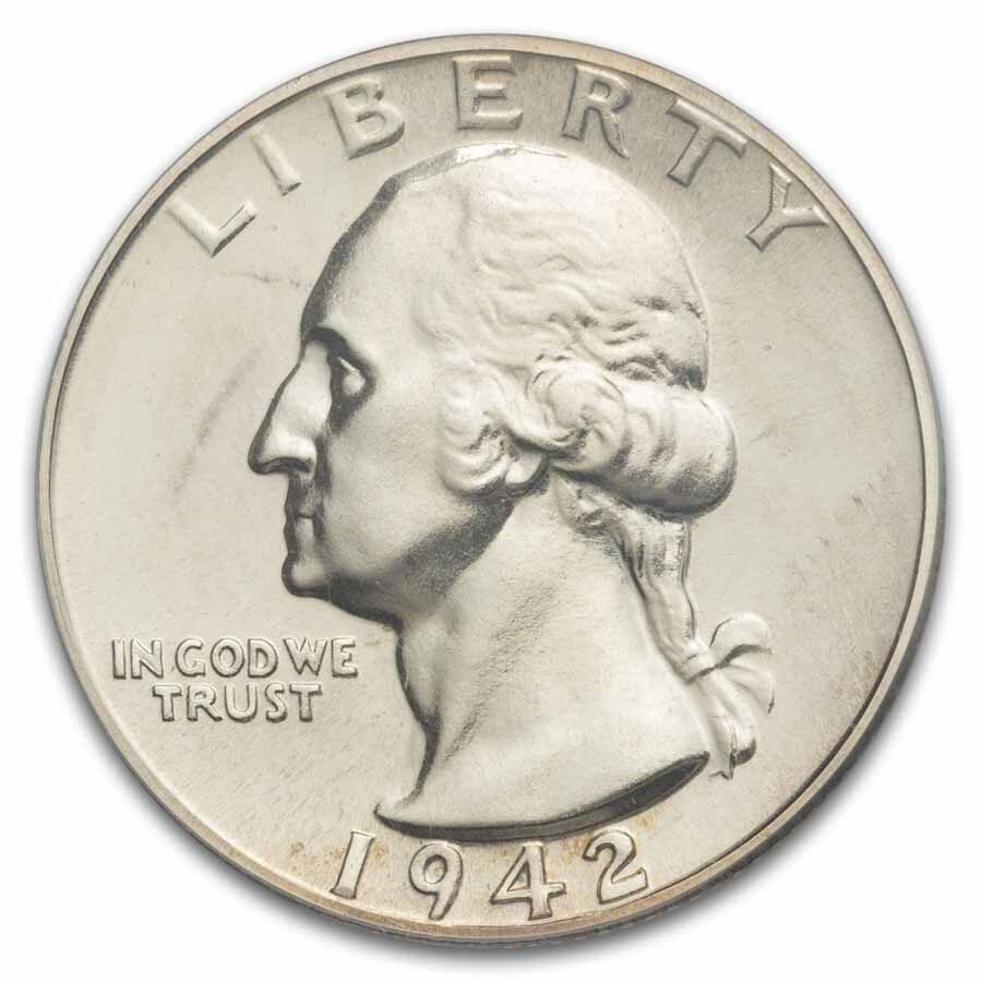 1942 Washington Quarter PR-66 PCGS