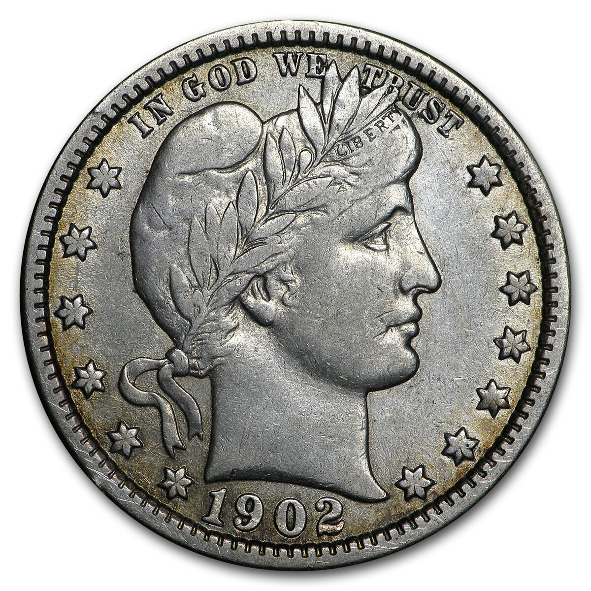 1902 Barber Quarter XF