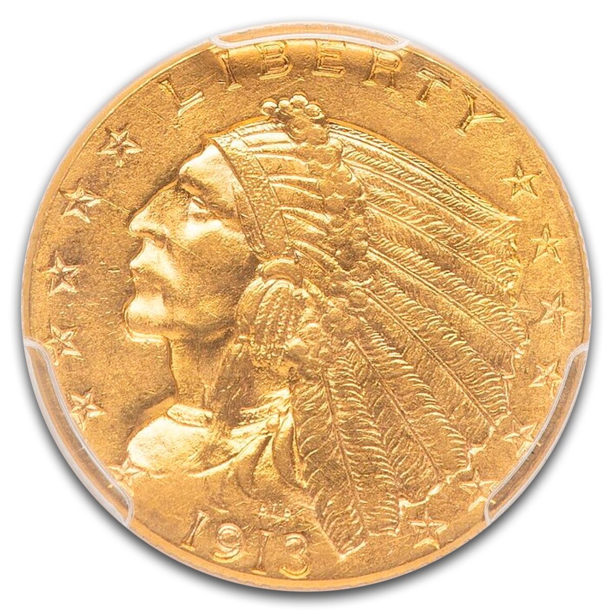 1913 $2.50 Indian Gold Quarter Eagle MS-62 PCGS