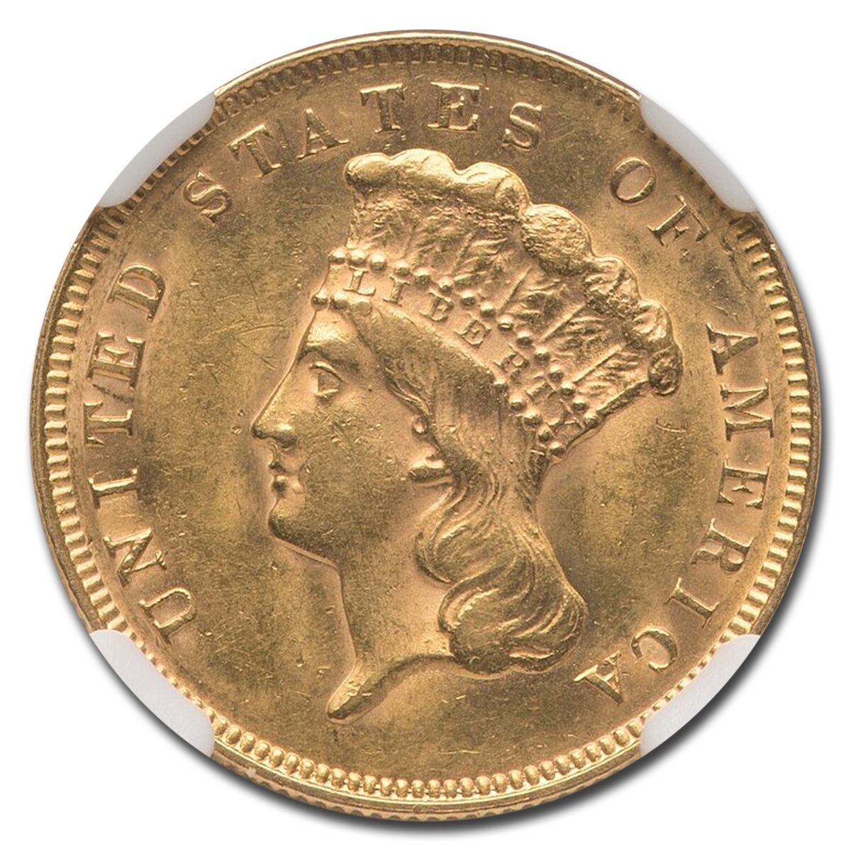 1878 $3 Gold Princess AU-58 NGC