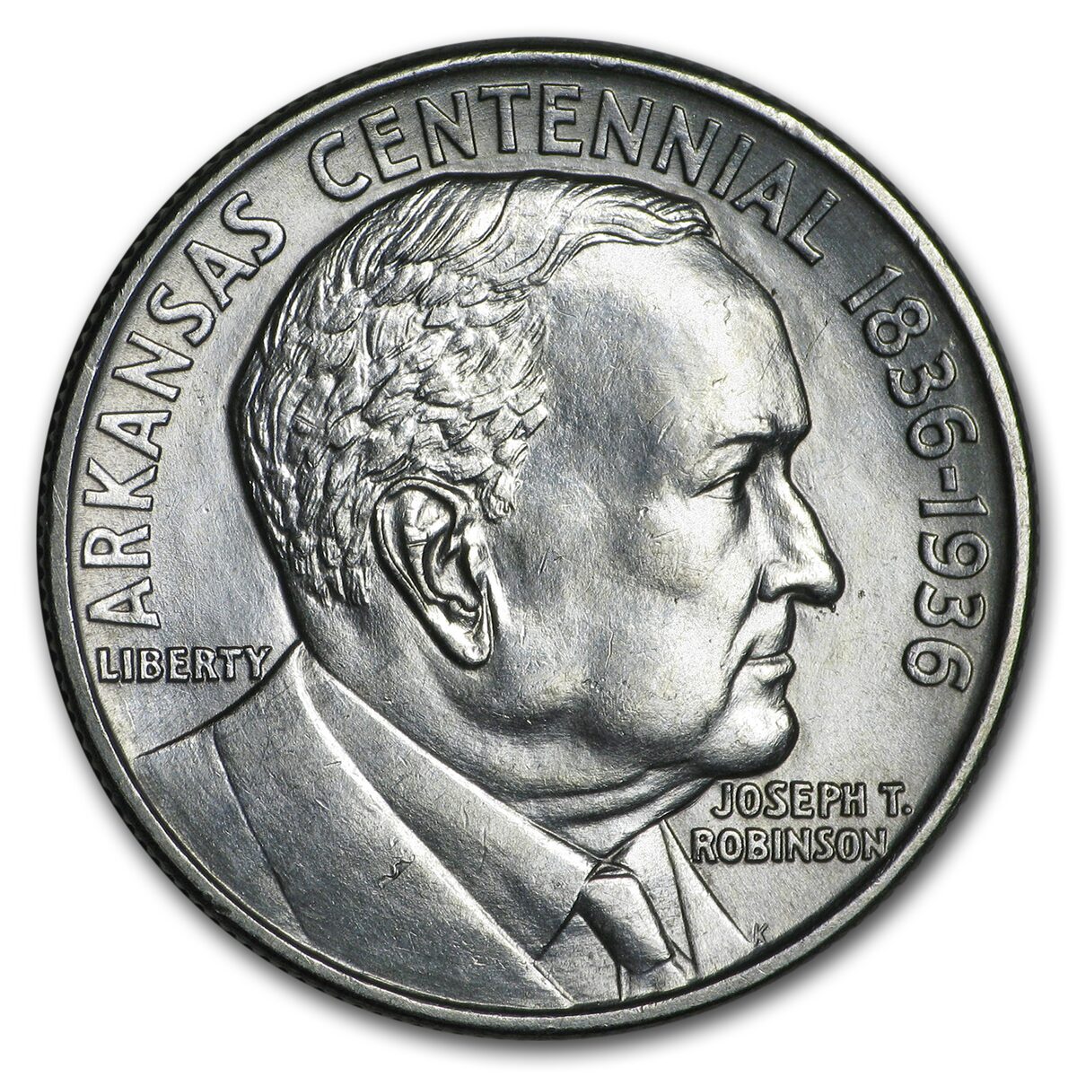 1936 Arkansas Centennial Robinson Half Commemorative AU