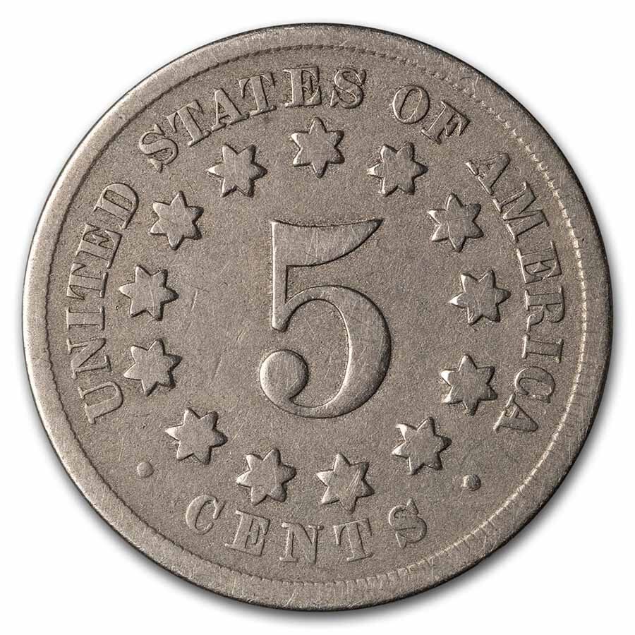 1868 Shield Nickel VG