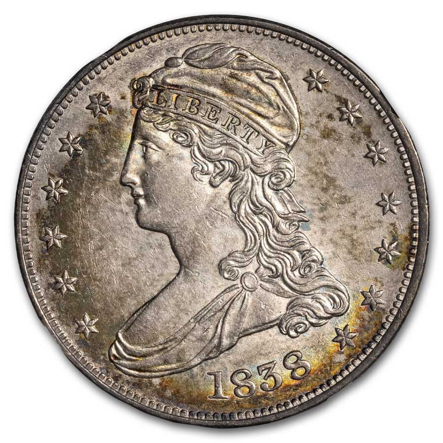 1838 Reeded Edge Half Dollar MS-62 NGC (Toned)