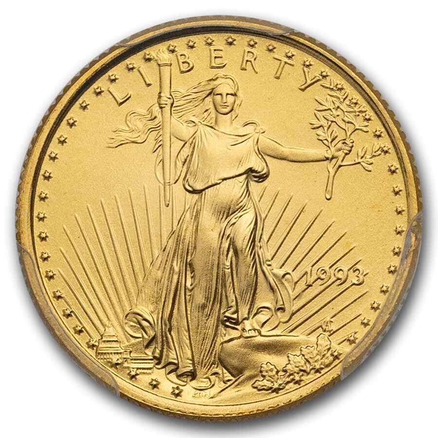 1993 1/10 oz American Gold Eagle MS-70 PCGS