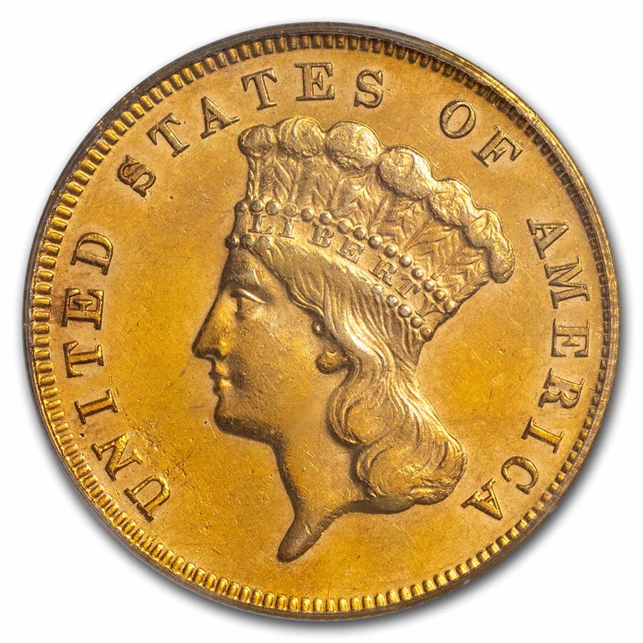 1878 $3 Gold Princess MS-62 PCGS