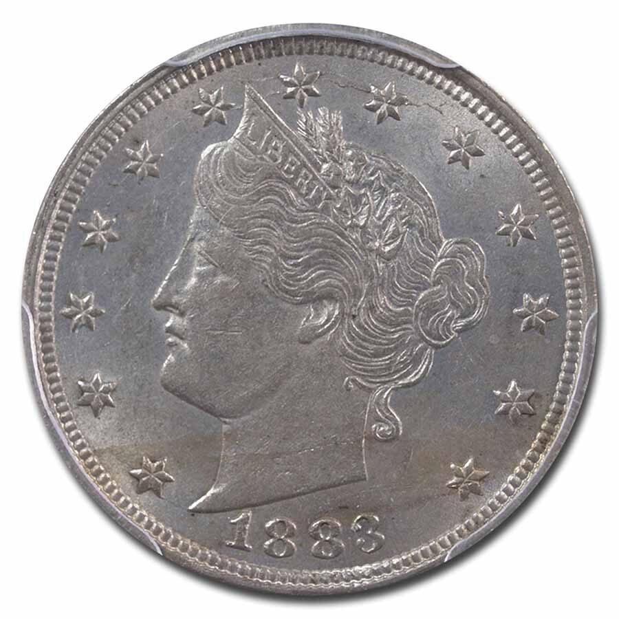 1883 Liberty Head V Nickel w/Cents MS-62 PCGS