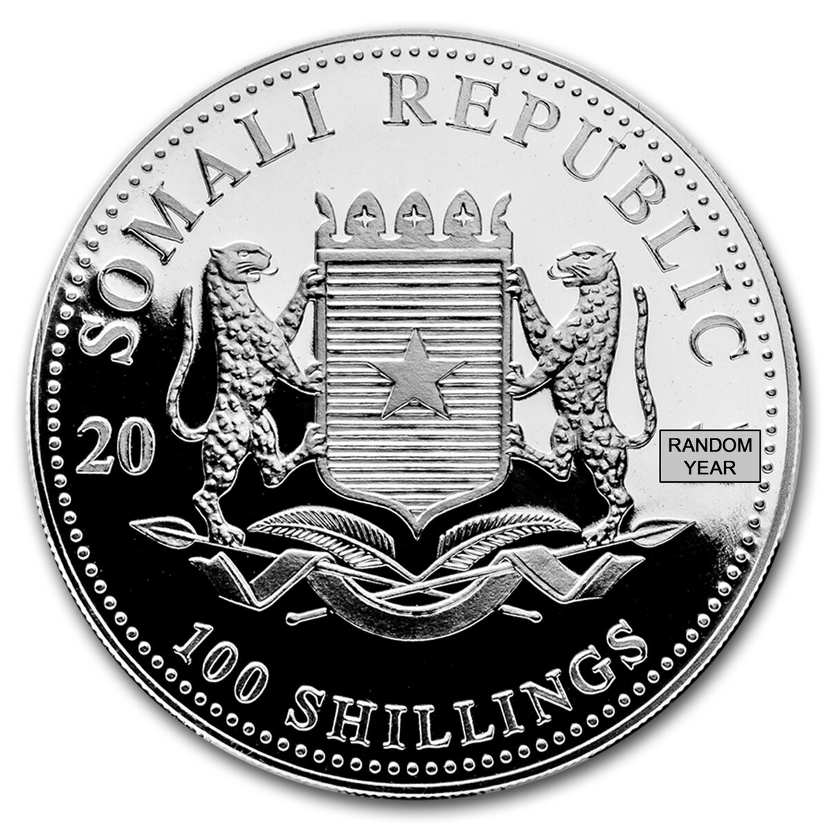 Somalia 1 oz Silver Elephant (Random Year)