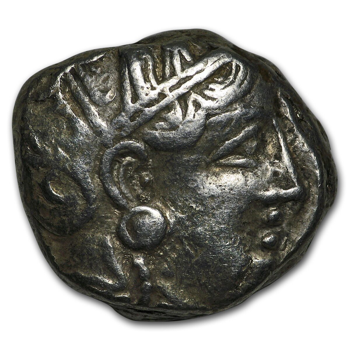Attica Athens Silver Tetradrachm Owl (393-294 BC) VF