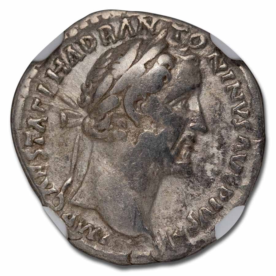 Roman Silver Denarius Antoninus Pius (138-161 AD) Ch Fine NGC