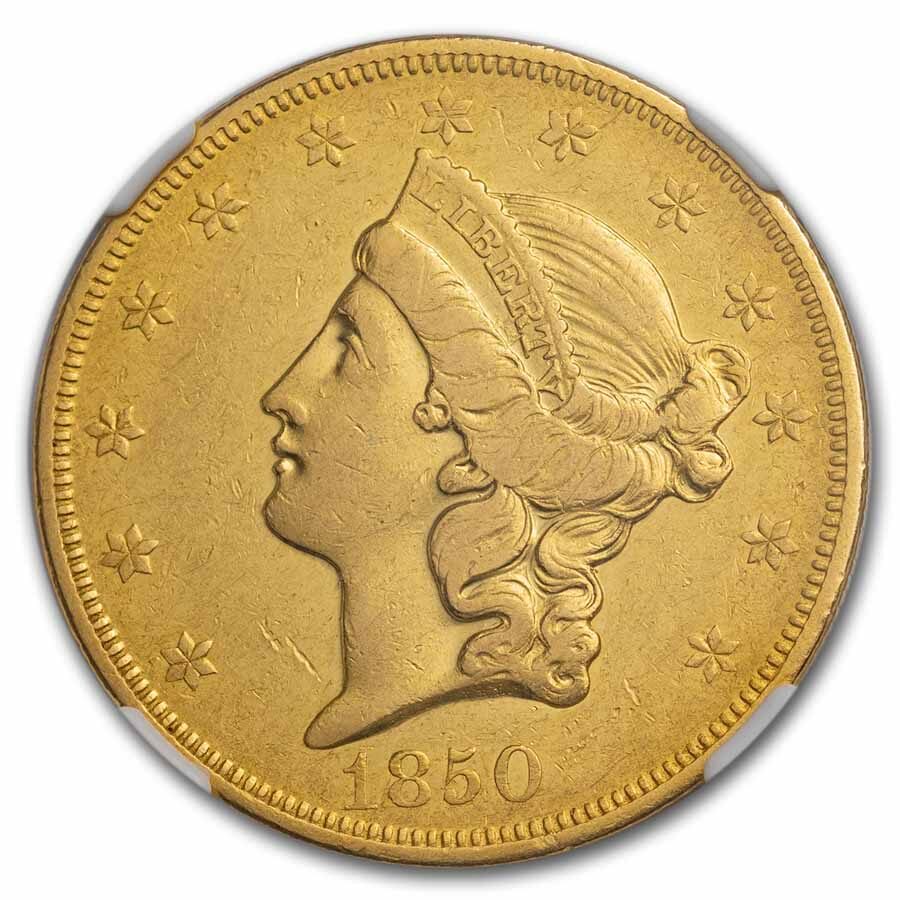 1850-O $20 Liberty Gold Double Eagle AU-53 NGC