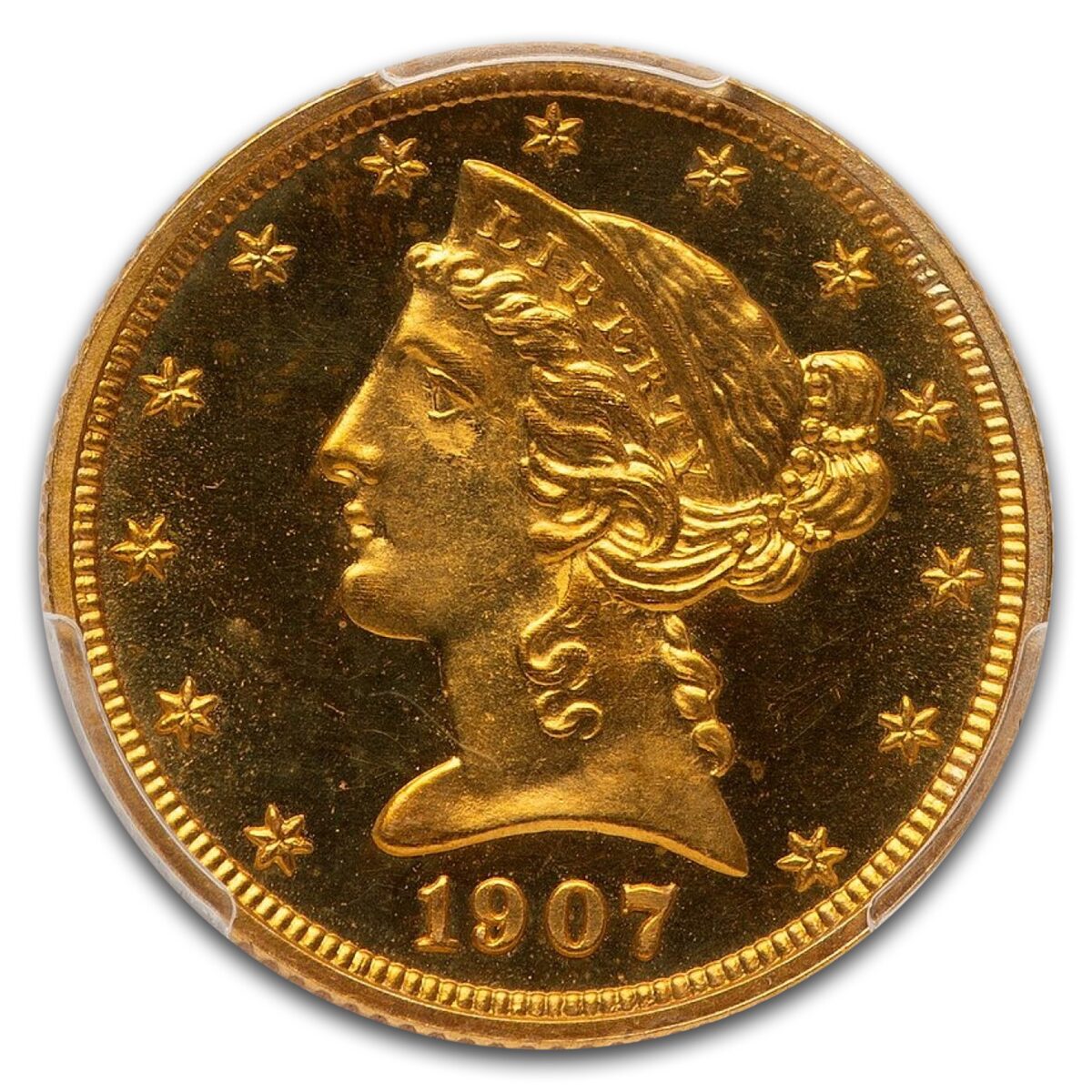 1907 $5 Liberty Gold Half Eagle PR-65 Cameo PCGS