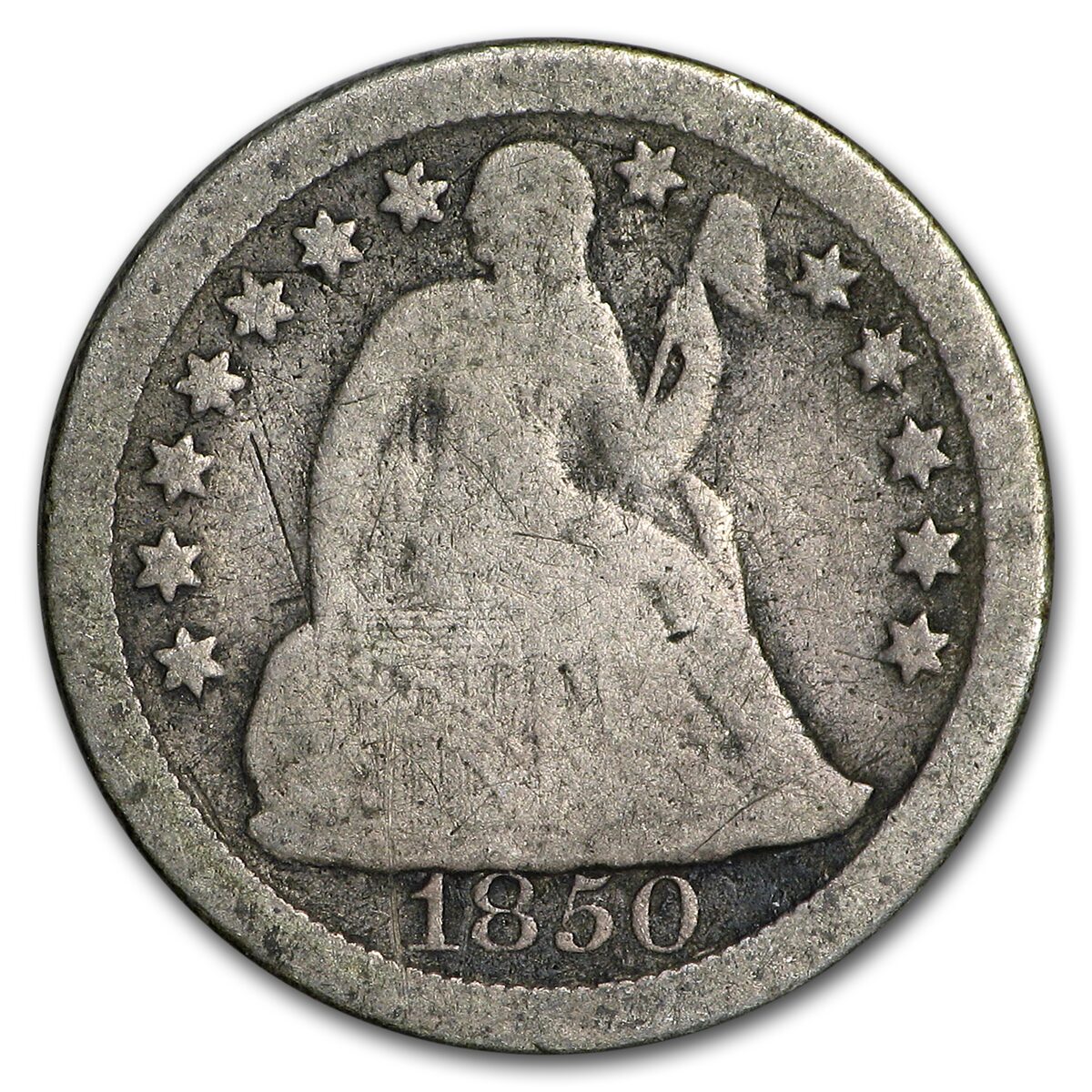 1850-O Liberty Seated Dime Good