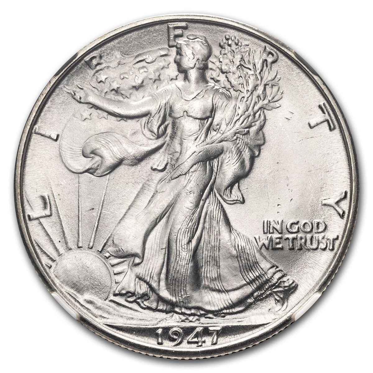 1947-D Walking Liberty Half Dollar MS-64 NGC