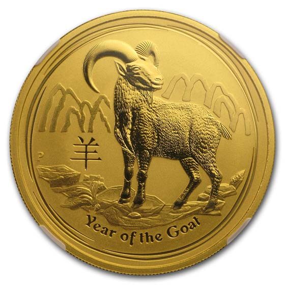 2015 Australia 1 oz Gold Lunar Goat MS-70 NGC (Series II)