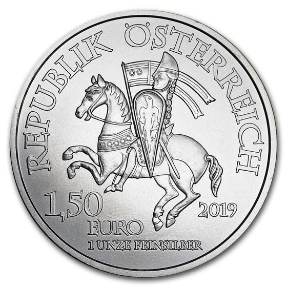 2019 Austria 1 oz Ag 825th Anniv of the Austrian Mint Leopold BU