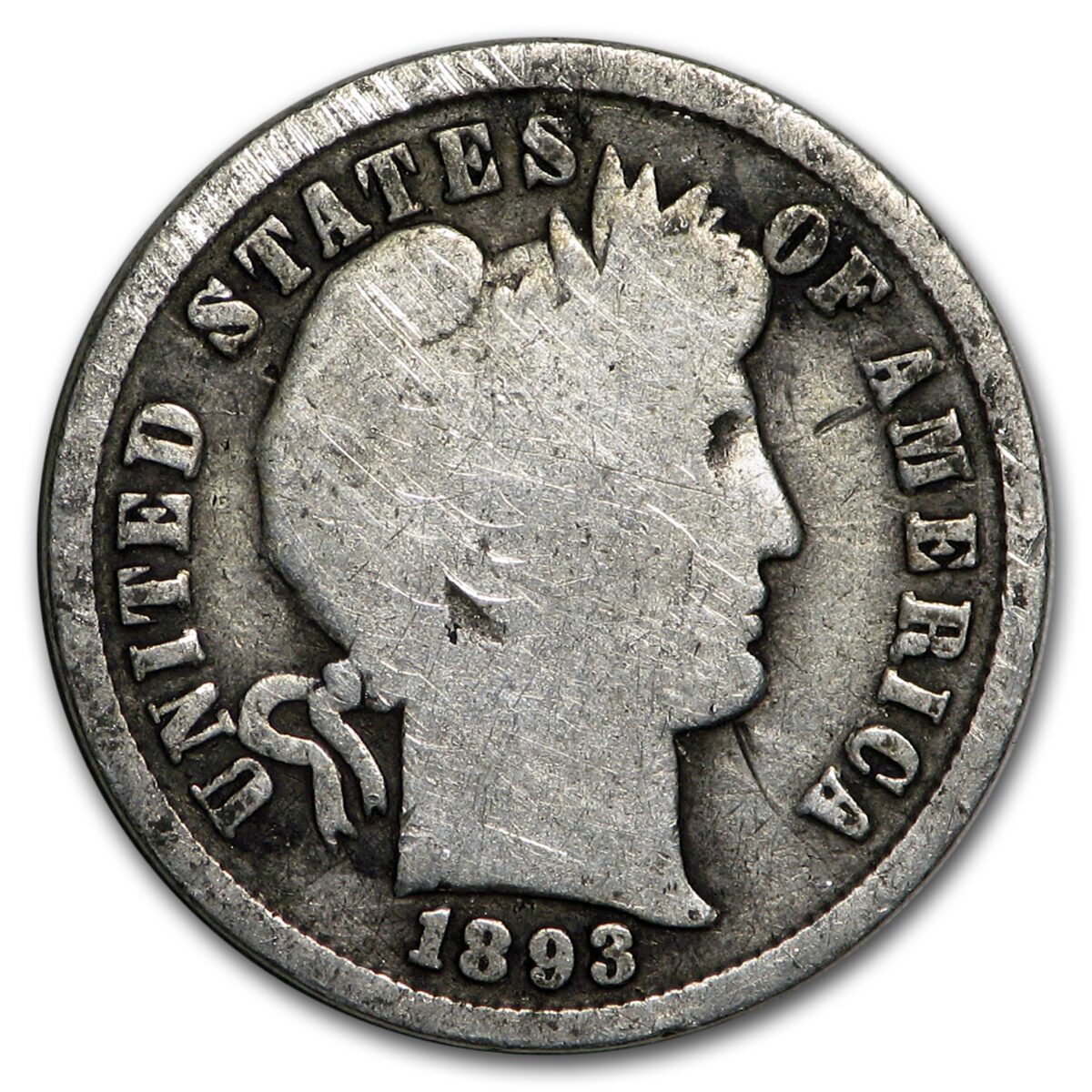 1893 Barber Dime Good