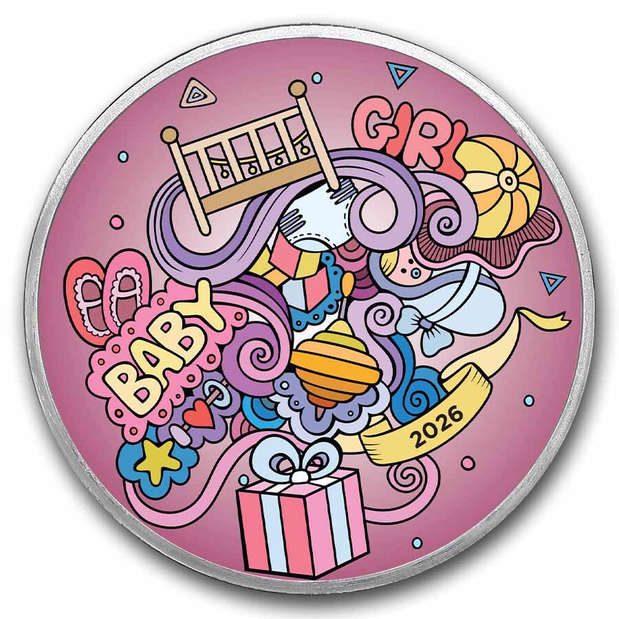 2026 1 oz Silver Colorized Round - APMEX (Baby Girl)