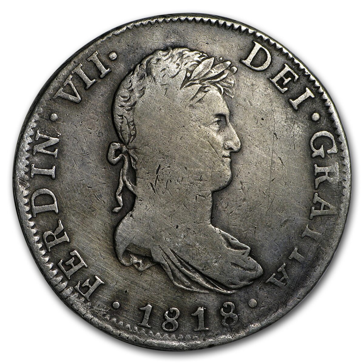 1811-1822-Mo Mexico Silver 8 Reales Ferdinand VII Avg Circ